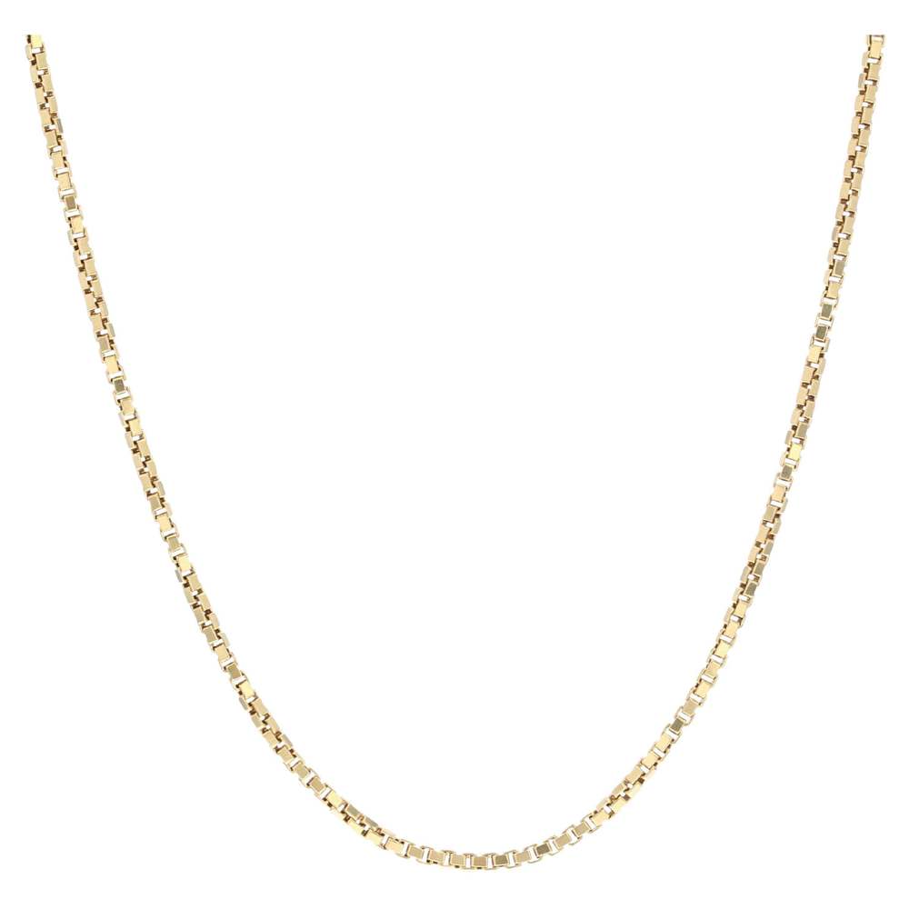 Modern 18 Karat Yellow Gold Cube Mesh Chain